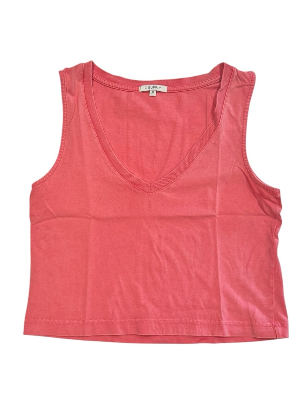 Z Supply Sloane V-Neck Cotton Jersey Top - Sunset Pink - Women's Size XS
